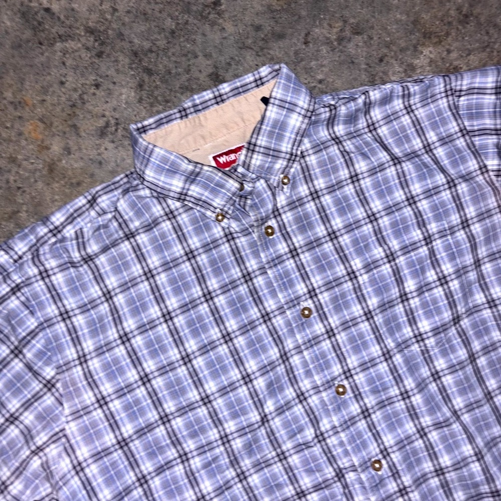 Wrangler Shirt Mens Large Multicolor Buffalo Plaid Cotton Wrinkle Resistant